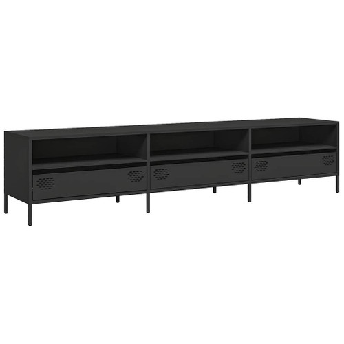  TV Cabinet Black Cold-rolled Steel 79.5 x 15.4 x 17.1 in