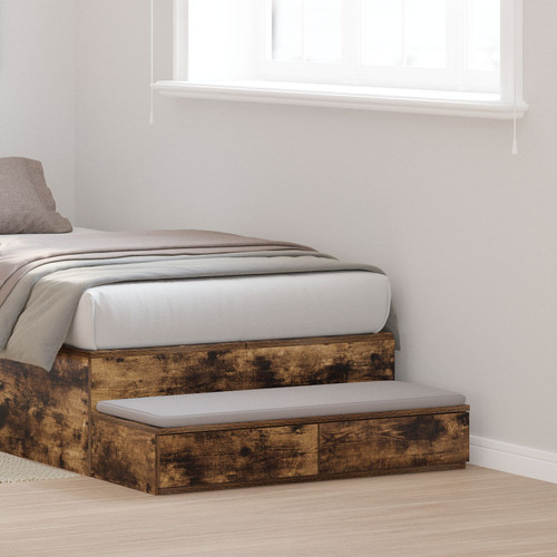  Bed Drawers Smoked Oak 31.5x14.4x6.5 in Engineered Wood