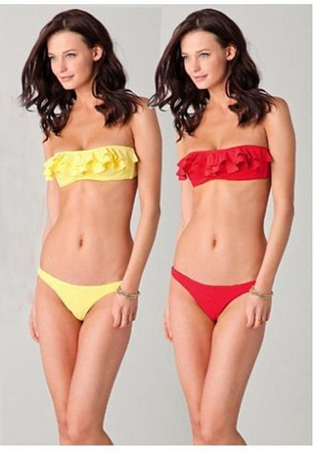 Sexy Ruffle Fringe Bandeau Top Traingle Bottom Swimwear H721-DM057