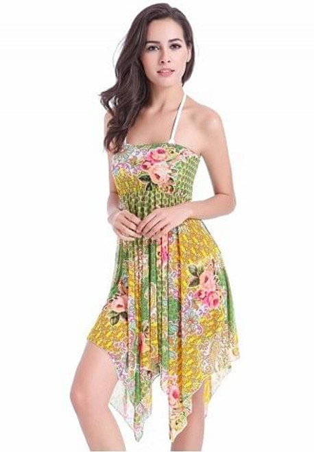 Floral Printed Asymmetric Swimwear Dress H721-VB010
