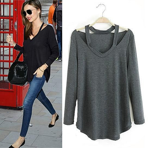 Cut Out To Lounge Top Easy Wear Long Sleeves In 6 Colors F369-7836441488
