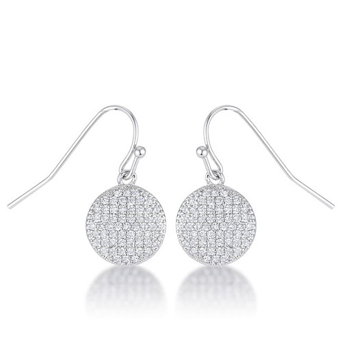 .6 Ct Elegant CZ Disk Earrings R599-E50188R-C01 .6 Ct Elegant CZ Disk Earrings R599-E50188R-C01