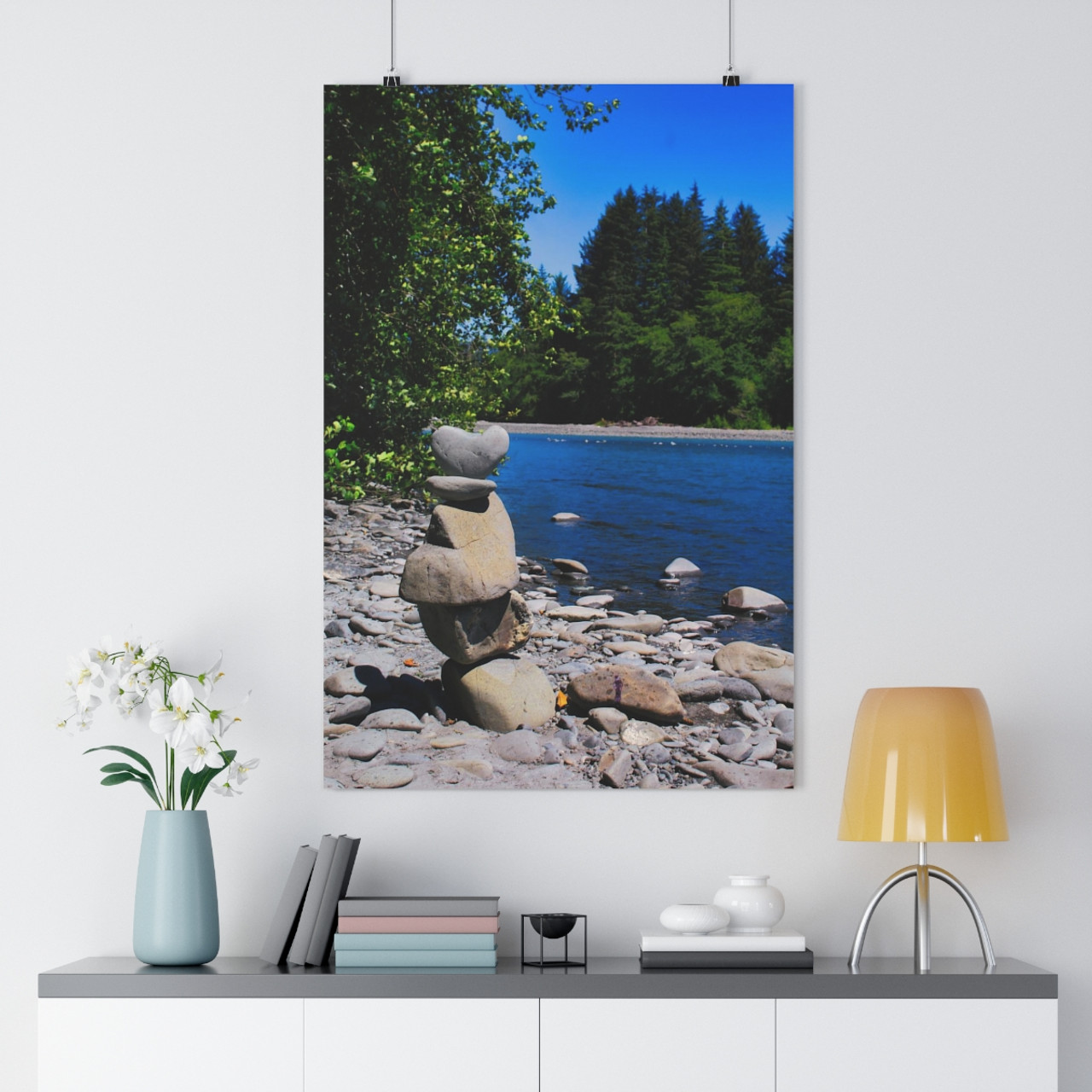 River Cairn - Giclee-Printed Fine Art Photographic Print on Museum Grade Paper