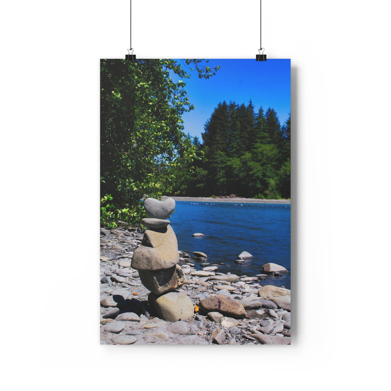 River Cairn - Giclee-Printed Fine Art Photographic Print on Museum Grade Paper