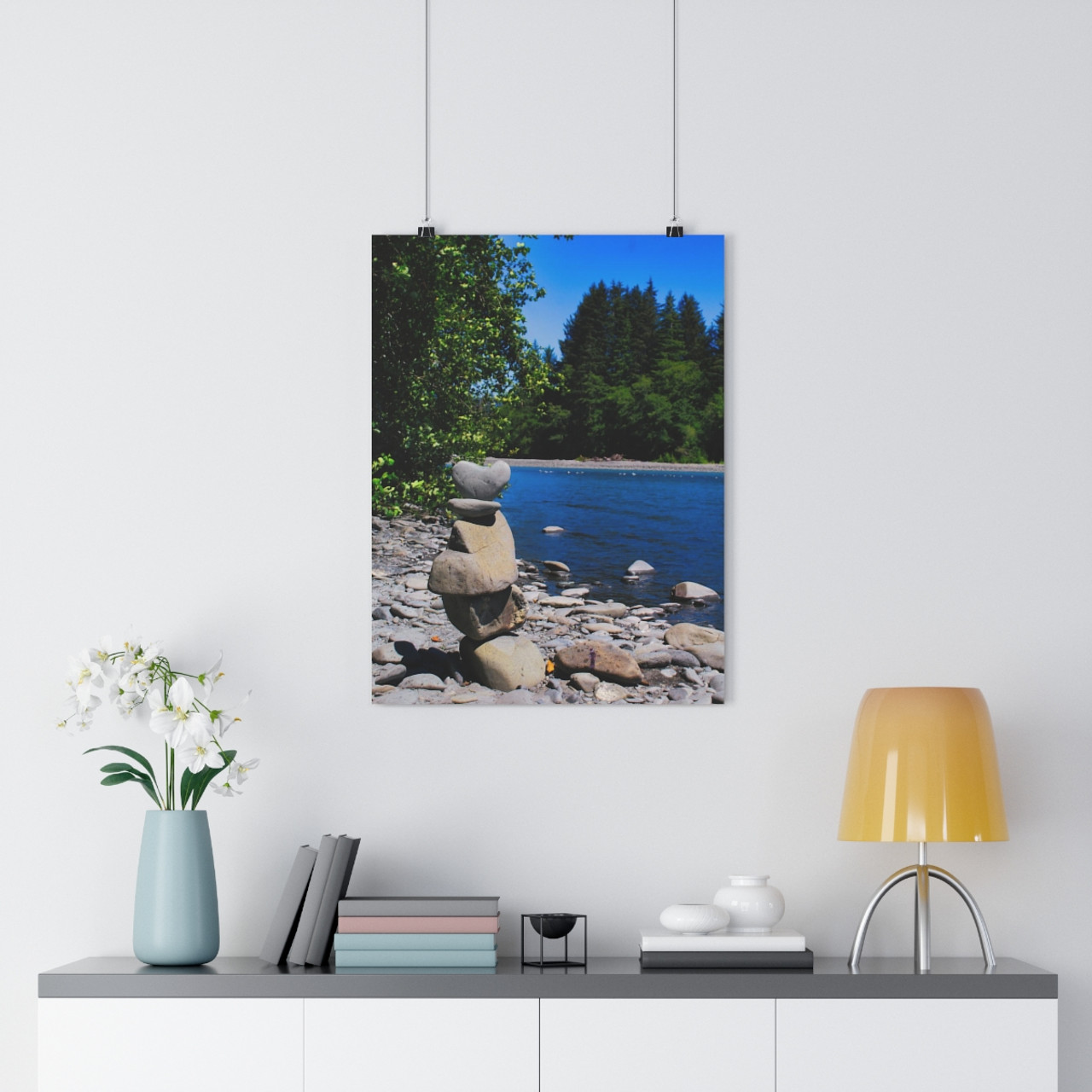 River Cairn - Giclee-Printed Fine Art Photographic Print on Museum Grade Paper