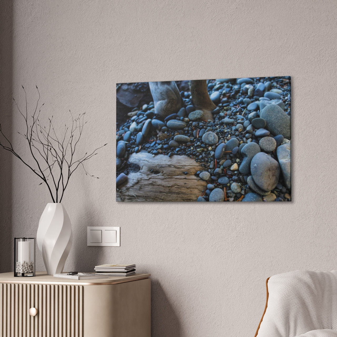 Rock Beats Paper - Stretched Canvas Print