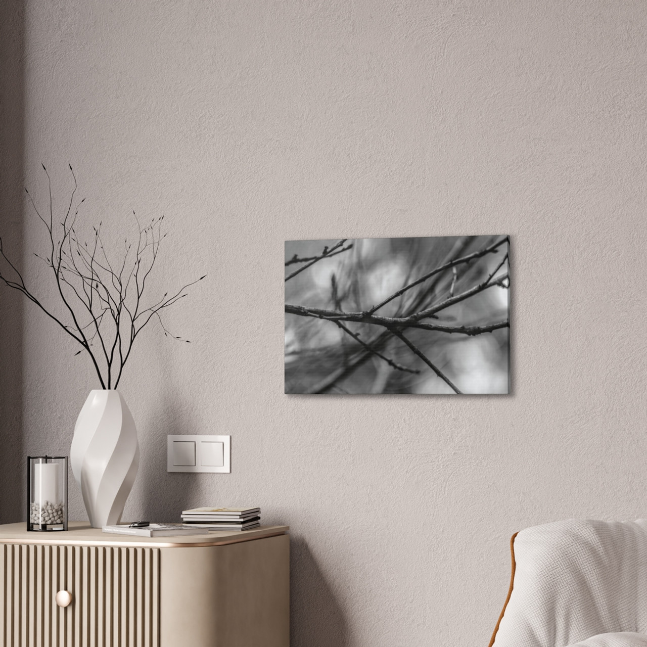 Winter Branch - Stretched Canvas Print