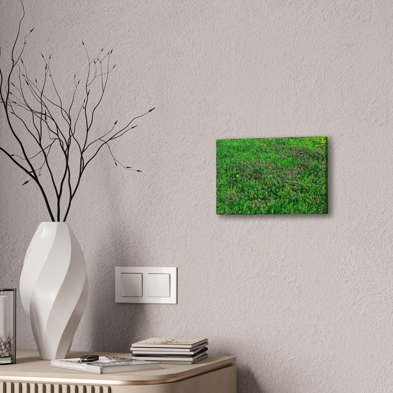 Mint Blooms- Stretched Canvas Print