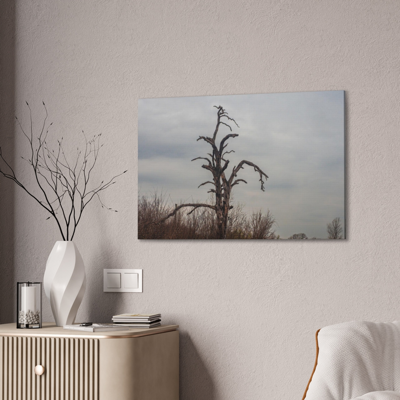 Lonely Oak - Stretched Canvas Print