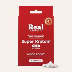 Real Botanicals  Full Spectrum Kratom Capsules | 75MG |10pk