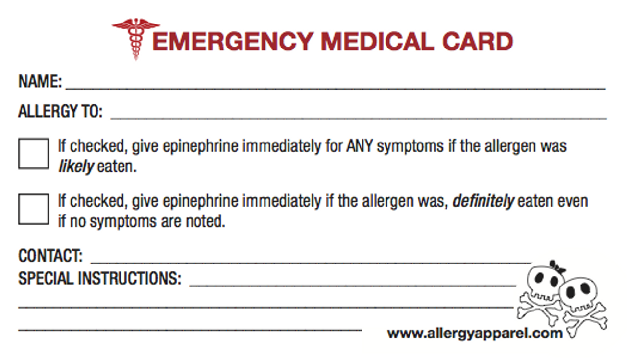 emergency-medical-id-card-allergy-id-card for Free Printable Medical Id Card Emergency Medical ID card | Allergy ID Card for Free Printable Medical Id Card