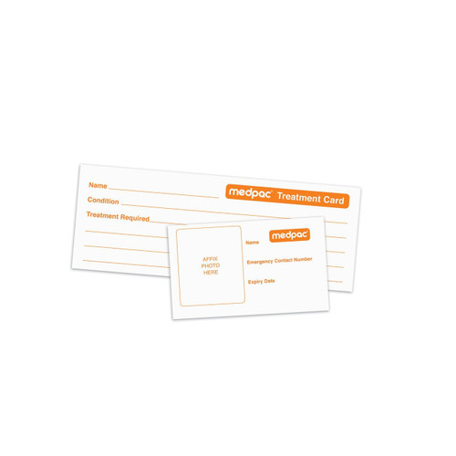 white medical ID card with emergency information