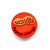 bright red button size charm with a picture of a peanut that says peanut allergy
