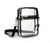 clear crossbody bag with black strap and zipper