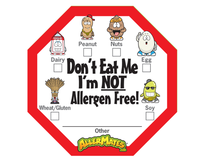 stickers-don-t-eat-me-not-allergen-free-allergy-apparel-llc for Free Printable Food Allergy Labels Stickers-Don't Eat Me, NOT Allergen Free - Allergy Apparel™, LLC for Free Printable Food Allergy Labels