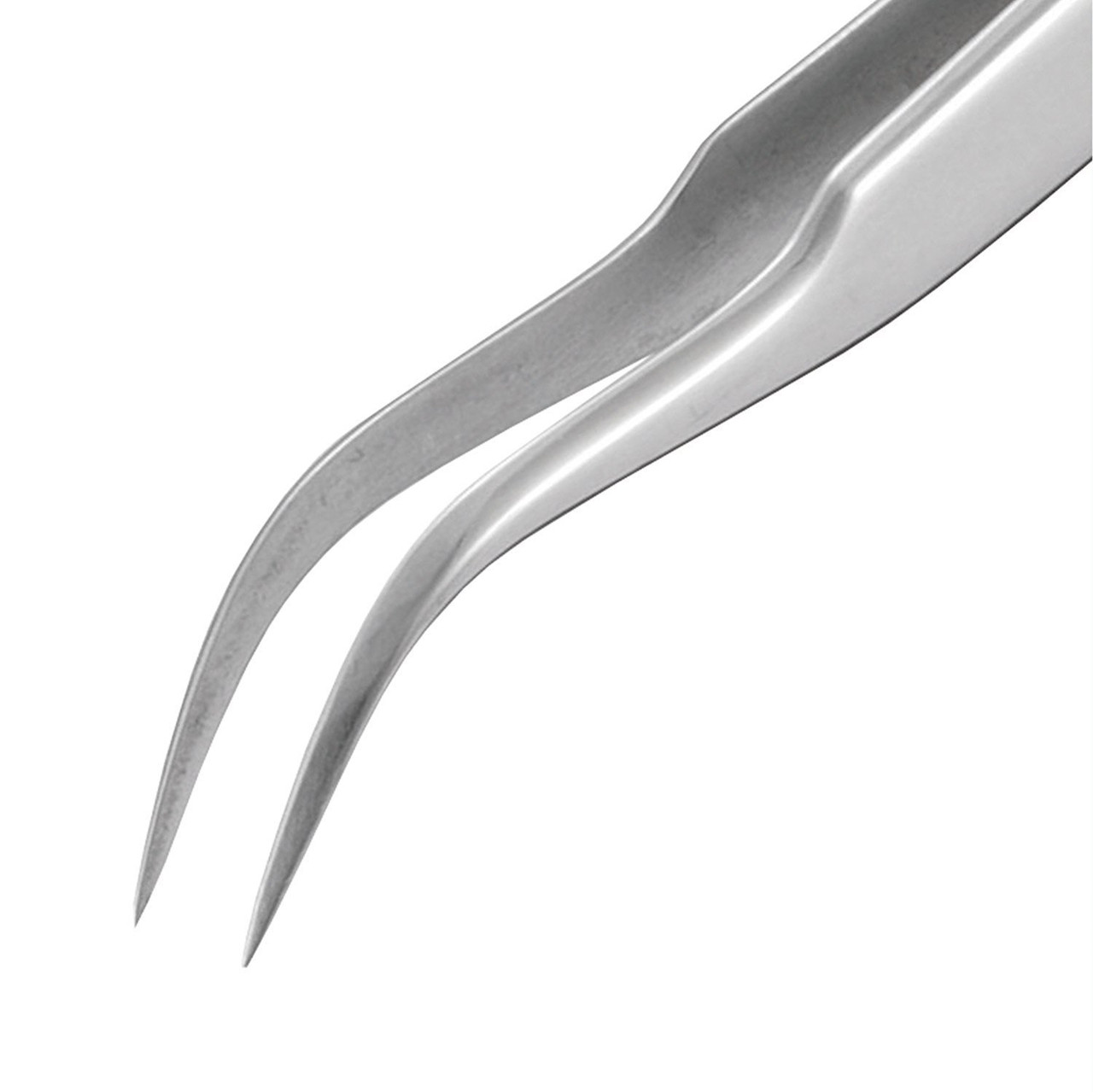 PTN03 fine tip titanium tweezers (curved ends, 125mm