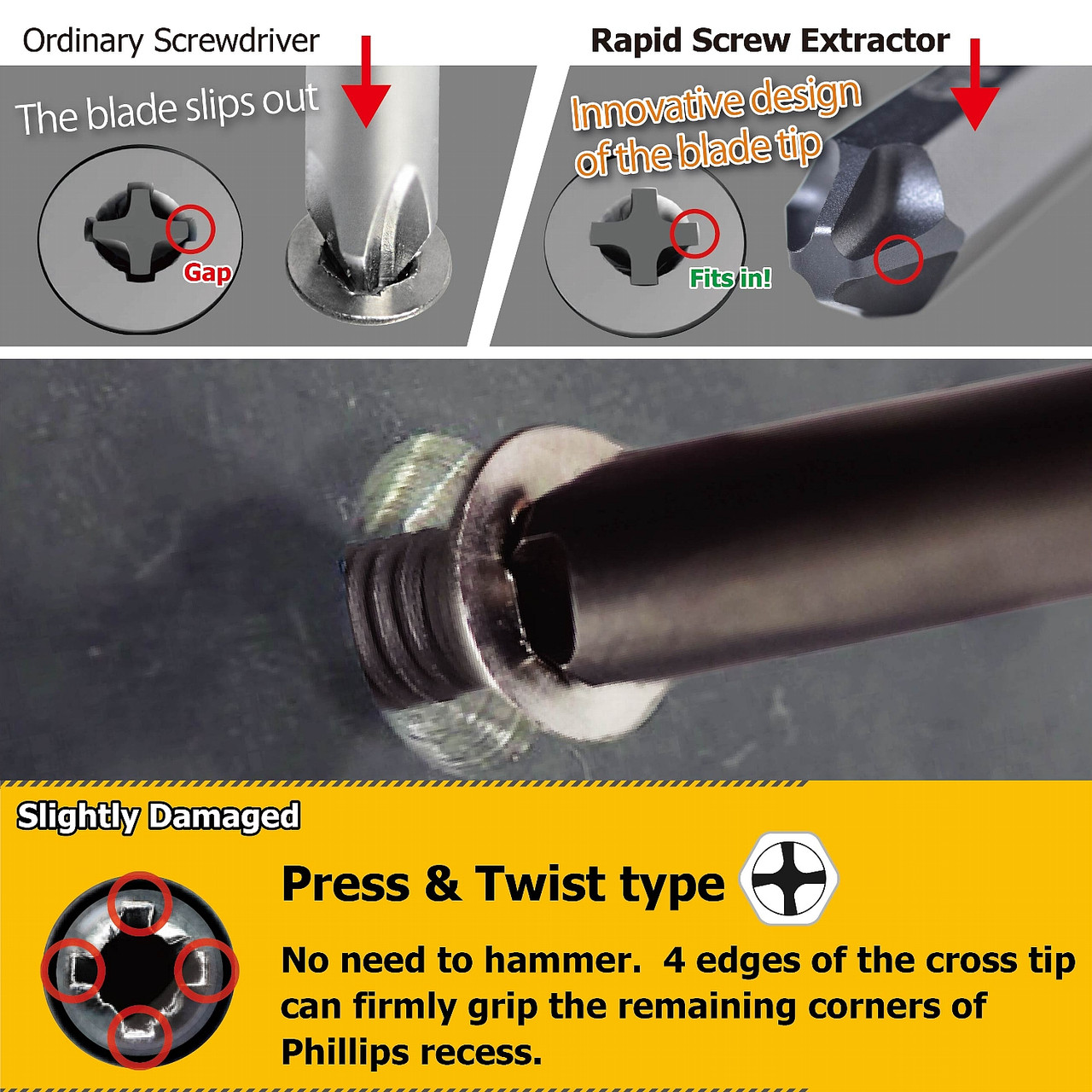 216 Z REMOVER 2個セット Rapid SCREW EXTRACTOR / Remover kit for damaged PHILLIPS screws