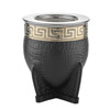 Laska Mates Mate Imperial Deluxe Acero Inoxidable con Revestimiento de Cuero Genuino (Negro)