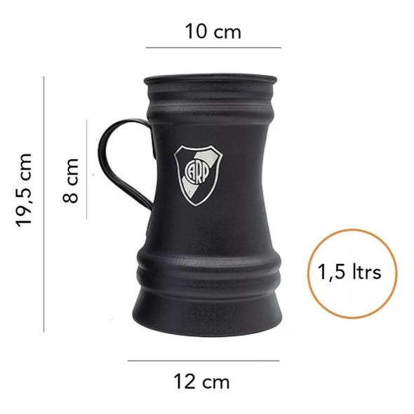 Chopp Jarra Vaso - Fernet de Aluminio, Diseño River Plate Para Fanáticos del Fútbol, ​​1.5 L