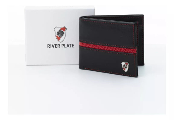 River Plate Billetera De Hombre De Cuero Producto Oficial, (11 cm x 9 cm)