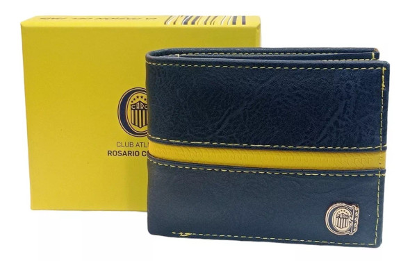 Rosario Central Billetera De Hombre De Cuero Producto Oficial, (11 cm x 9 cm)