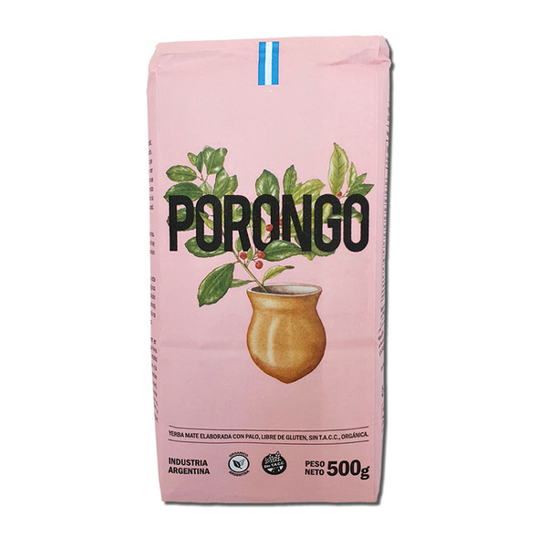 Porongo Yerba Mate Orgánica Elaborada con Palo Certificado Orgánico, 500 g