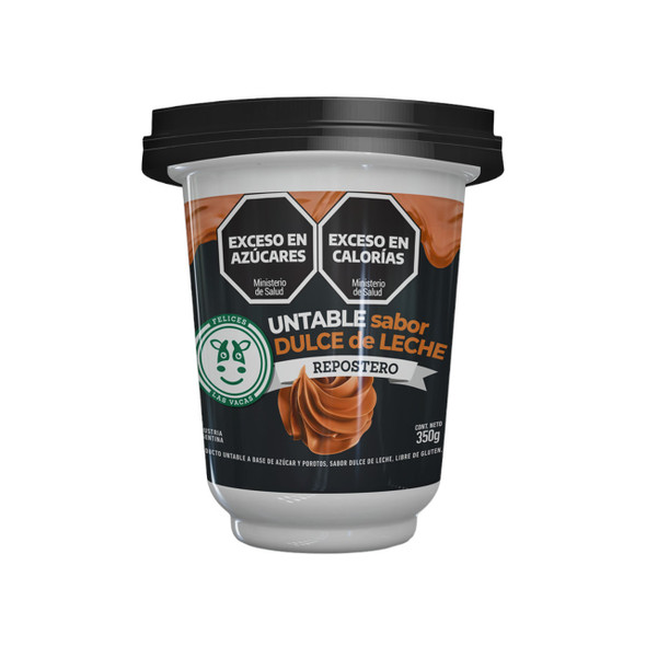 Felices Las Vacas Crema Untable a Base de Azúcar y Porotos, Sin Gluten, Sabor Dulce de Leche para Repostería, 350 g / 12.35 oz