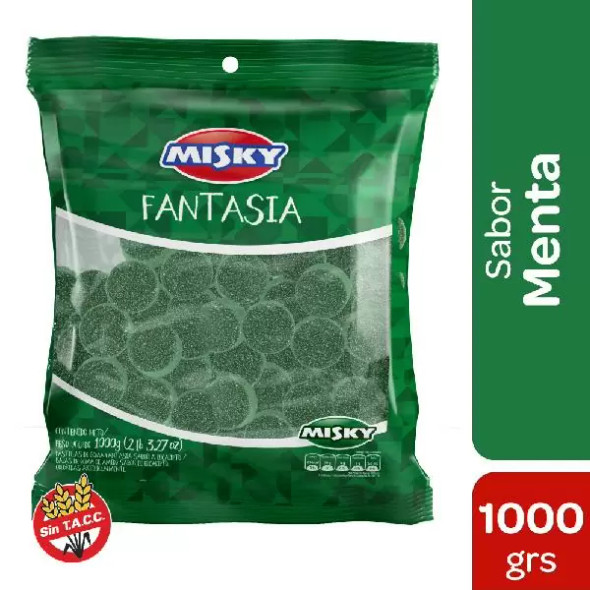 Misky Gomitas Caramelos Sabor Eucalipto, Bolsa Grande de 1 kg