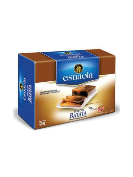 Esnaola Dulce de Batata con Vainilla y Chocolate barra sellada, 500 g