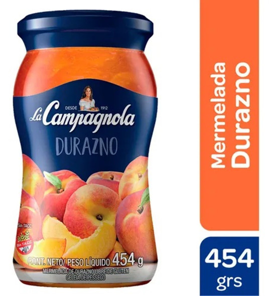 La Campagnola Mermelada de Durazno Clasica, 454 g