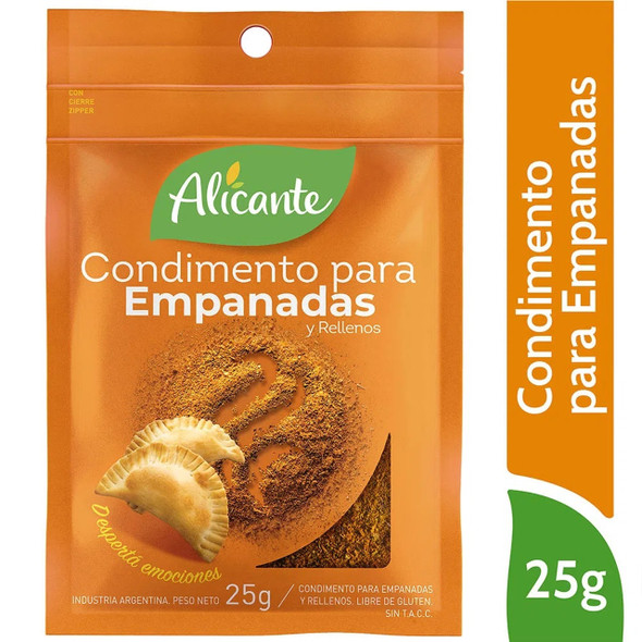 Alicante Condimento para Empanadas Dulce y Picante en Polvo Listo Para Usar Caldo de Sazonar Ideal para Empanadas Clásicas, 25 g (pack de 3)
