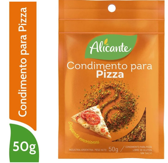Alicante Condimento Para Pizza Mezcla de Especias Ideal para Pizza Pimentón, Orégano, Pimienta Blanca, Laurel y Chile Molido Bolsa con Cierre, 50 g (pack de 3)