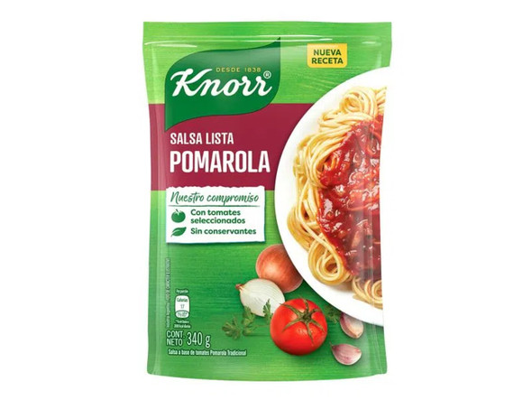 Knorr Salsa Pomarola Salsa Lista Salsa de Tomate Clásica Lista Para Usar - Sin Conservantes Añadidos, 340 g