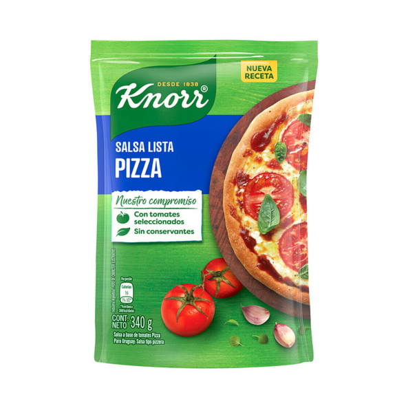 Knorr Salsa Lista Salsa de Tomate Para Pizza Lista Para Usar, Ideal Para Pizza, Sin Conservantes Añadidos, 340 g
