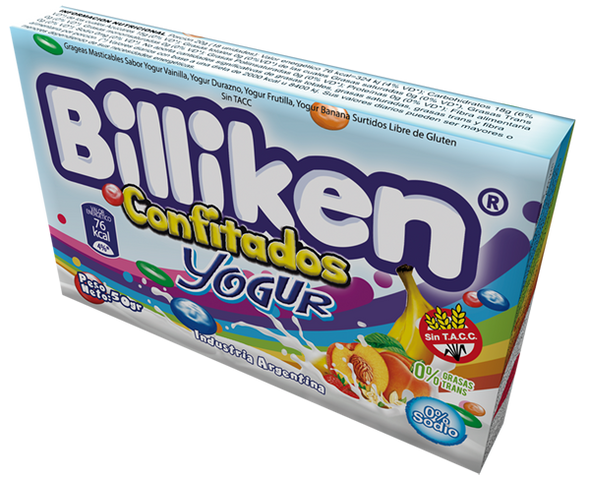 Caramelo Duro de Yogur Confitados Billiken con Interior Suave Caja, 50 g (paquete de 3)