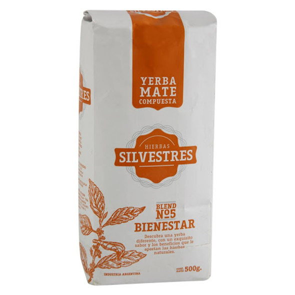 Hierbas Silvestres Bienestar Yerba Mate con Manzanilla, Menta, Anís, Poleo y Boldo, 500 g