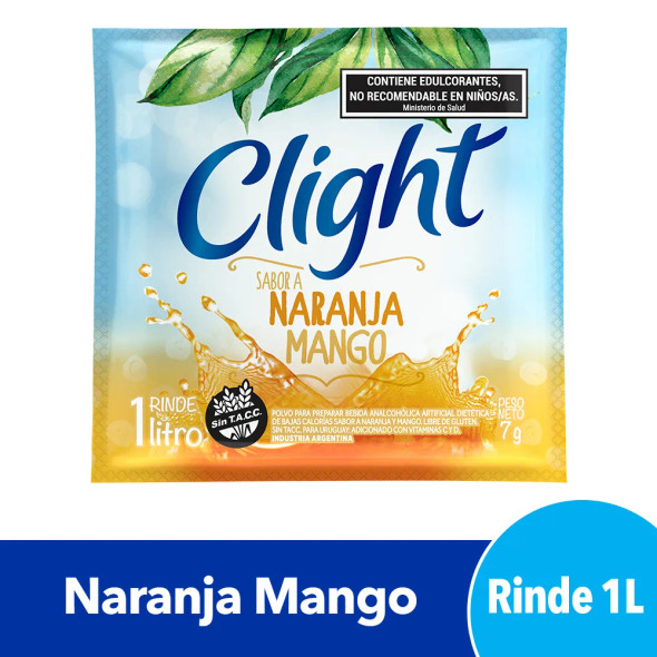 Clight Jugo sabor a Naranja y Mango en Polvo sin Azúcar, 7 g (20 Unidades)