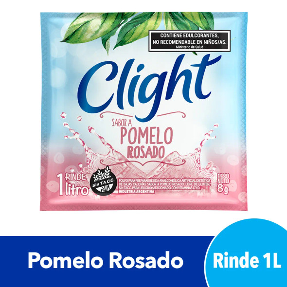 Clight Jugo en Polvo Sabor a Pomelo Rosado Sin azúcar, 8 g (20 Unidades)