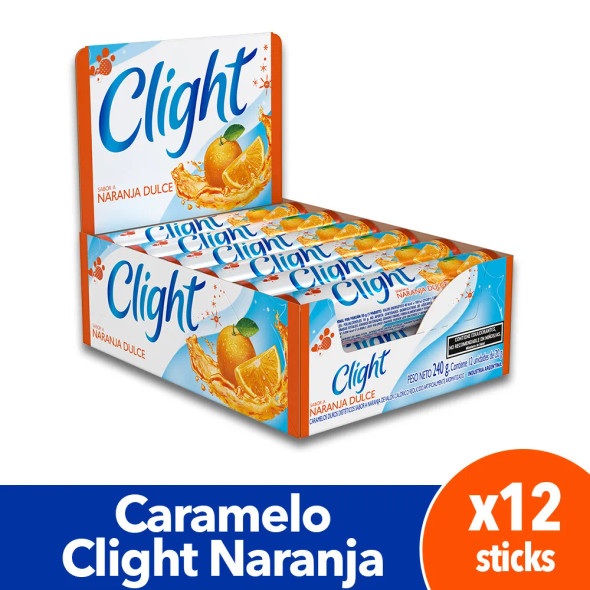 Clight Caramelos Duros Dietéticos Pastillas Naranja Dulce Sin Azúcar, 20 g (12 Unidades)