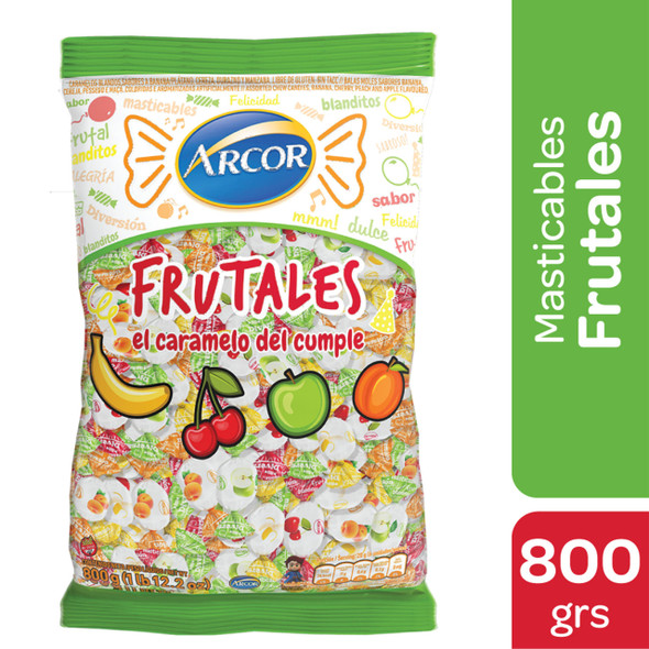 Arcor Caramelos Frutales Masticables Caramelos Blandos Masticables Sabores de Frutas Surtidos, 800 g