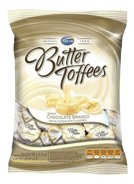 Butter Toffees Caramelos Suaves y Mantecosos Rellenos de Chocolate Blanco, 822 g