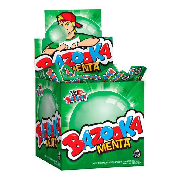 Bazooka Chicle Globo Menta, 4 g (120 Unidades)