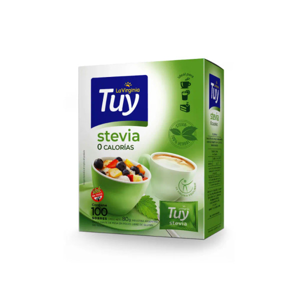 Tuy Edulcorante Stevia en Polvo Sin Calorías Endulzante en Saquitos (100 Unidades)