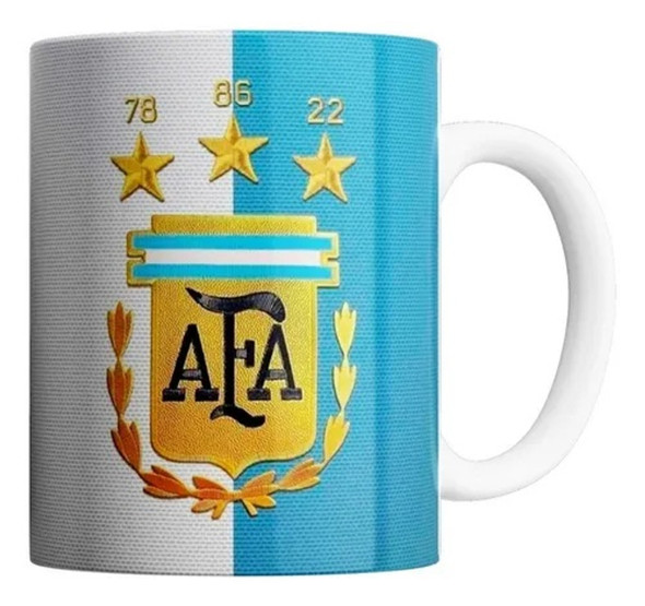 Taza Cerámica Afa Tres Estrellas Selección Argentina Taza de Café de Cerámica Taza de Té Diseño Campeón Argentina