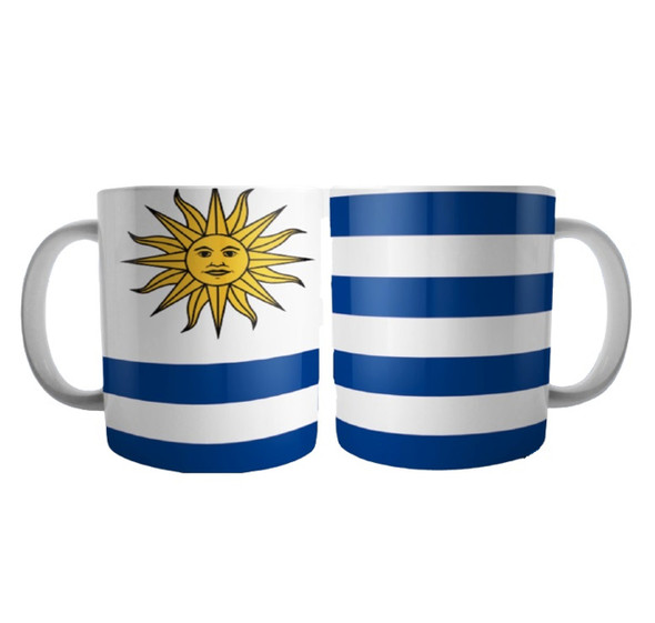 Taza Bandera Uruguay Café Té Diseño Uruguay - Taza de Cerámica Impresa en Ambos Lados