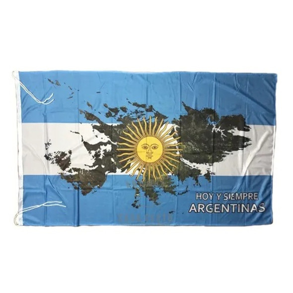 Bandera Malvinas Argentinas Bandera Argentina de Poliéster Colores Vivos - Para Interior, Exterior y Mástil, 90 cm x 150 cm