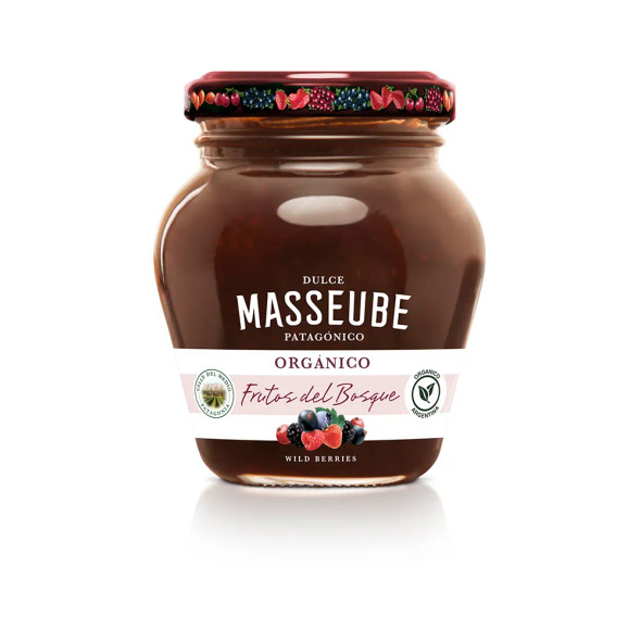 Masseube Dulce Patagónico Orgánico Frutos Silvestres para Untar de Frutas Orgánicas - Sin Gluten, 350 g