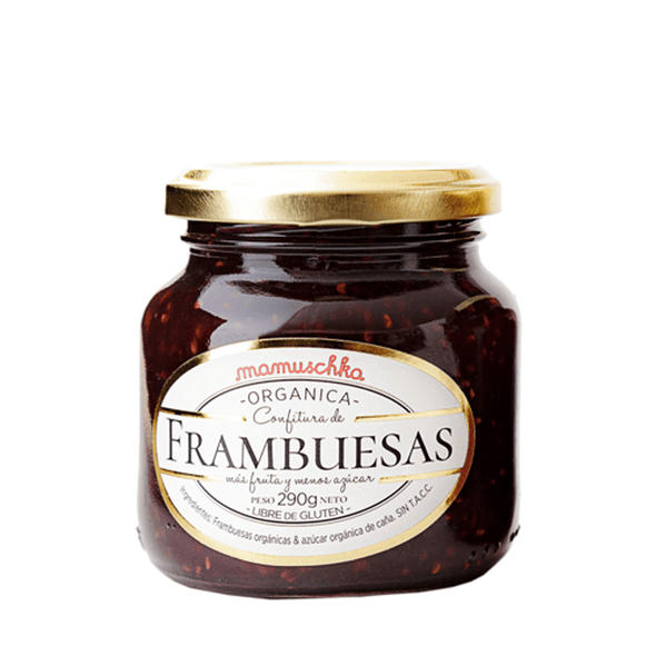 Mamuschka Confitura de Frambuesas Orgánica Sin Gluten, Untable Orgánica de Frambuesa de la Patagonia - Sin Gluten, 290 g