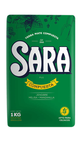 Sara Yerba Mate Compuesta con Melisa Manzanilla y Jengibre, 1 kg