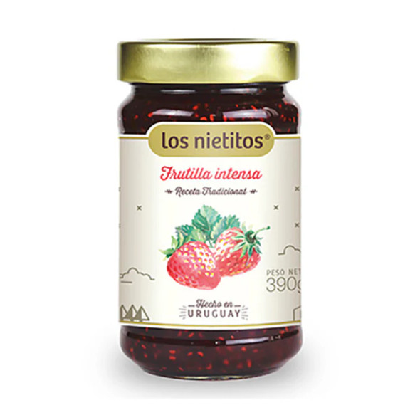 Los Nietitos Mermelada de Frutilla Intensa Receta Tradicional de Uruguay, 390 g